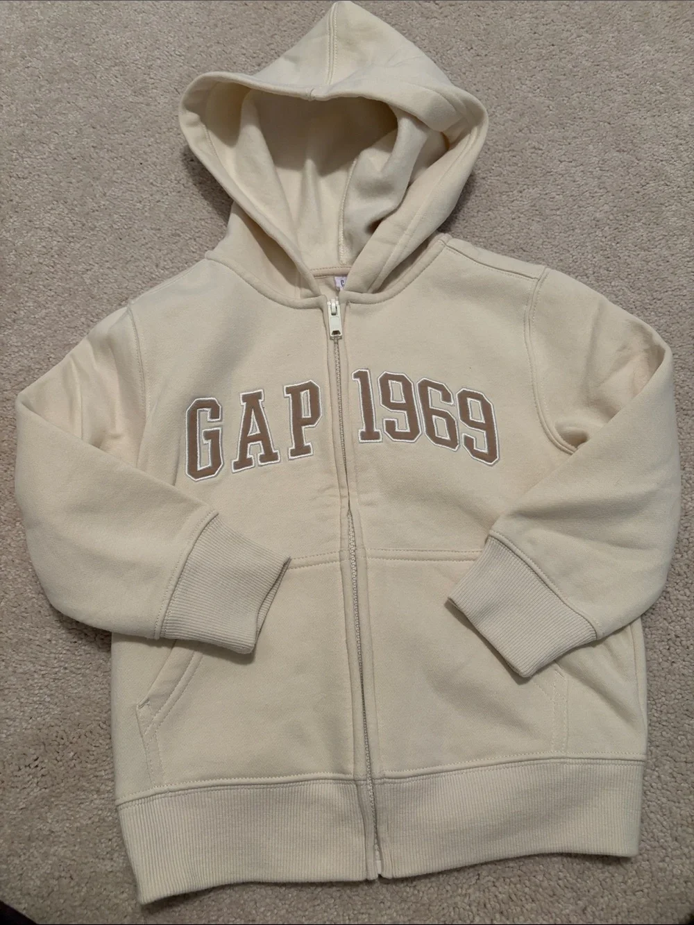 GAP Cream Zip-Up Hoodie gender neutral